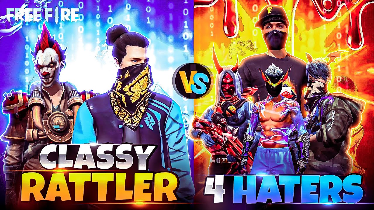 Classy x Rattler Vs 4 Haters 😡Emote Battle During Match😤Avkat ki baat wala match🔥