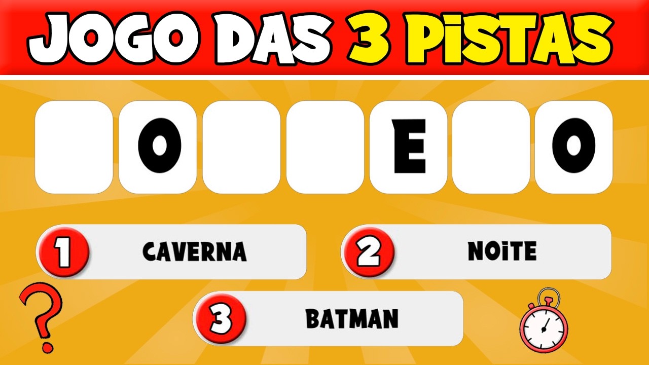 🔍 Jogo das 3 PISTAS! 20 Novos Desafios, você é CAPAZ? 💡 #quiz