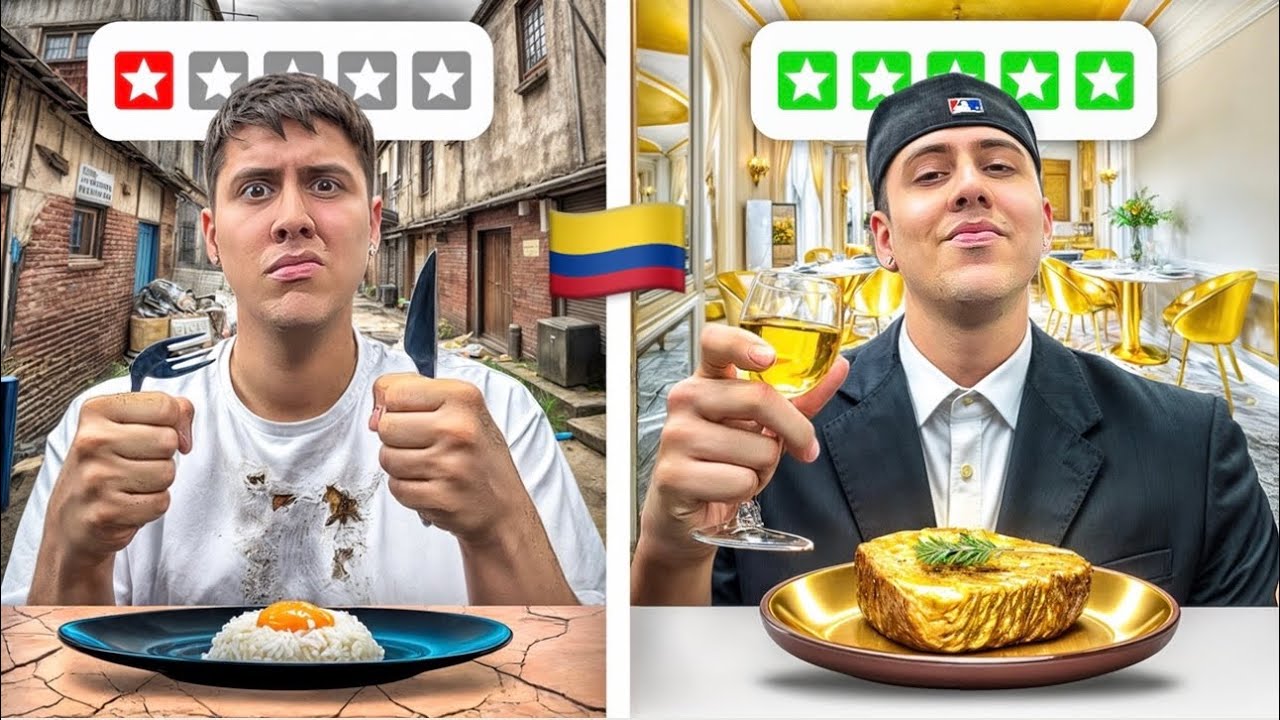 PROBÉ RESTAURANTE DE 1$ VS DE LUJO EN MEDELLÍN😱