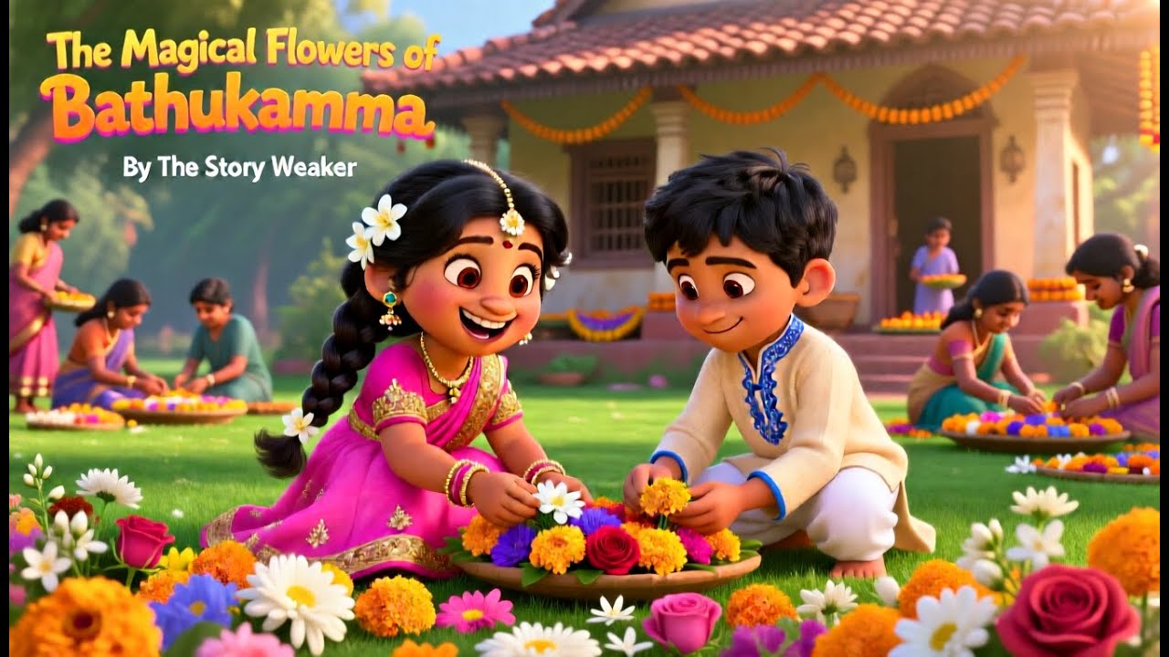 Цветение Батукаммы: девочки-телугу готовят фестиваль цветов | Красивая сказка на ночь для детей