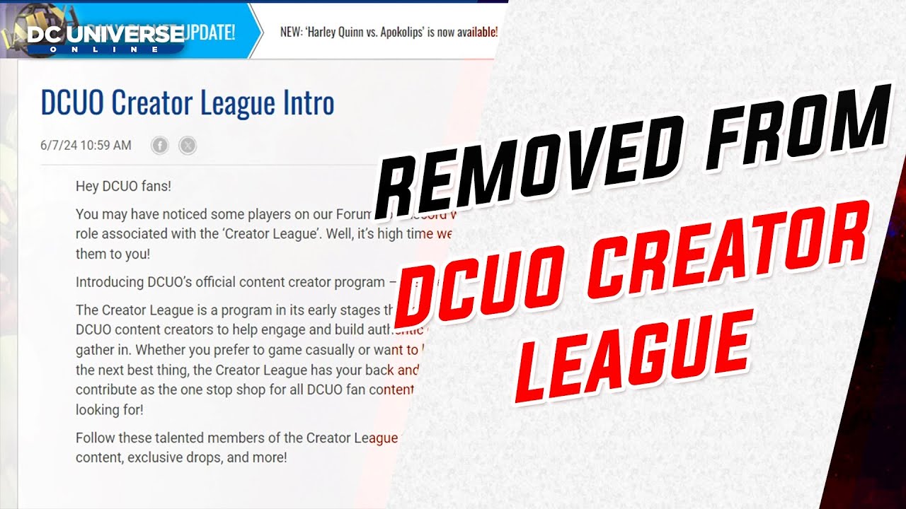 DCUO: I Was Removed