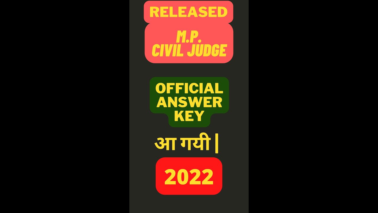 M.P Civil Judge Official Answer Key Released..