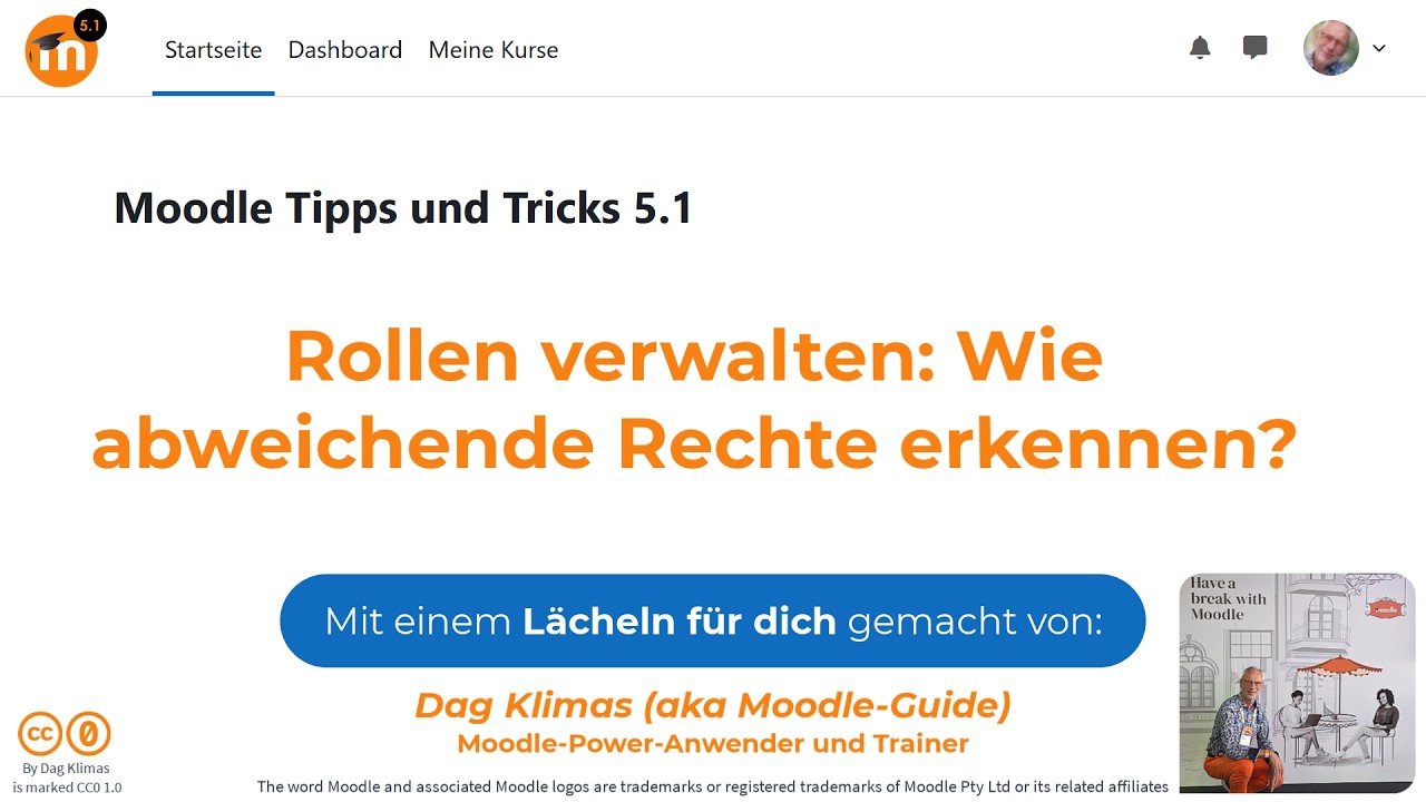 Rollen verwalten: Wie abweichende Rechte erkennen? - Moodle 5.1