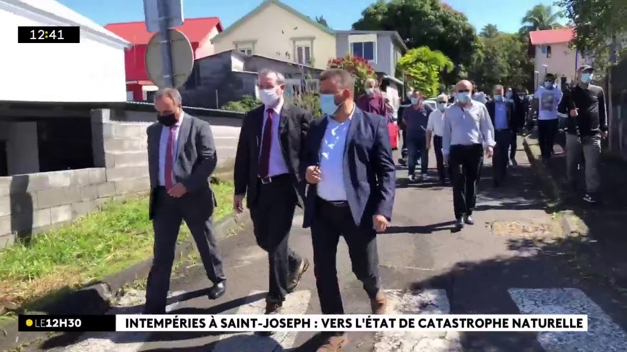 Intempéries : visite de terrain du préfet et des élus à Saint-Joseph.