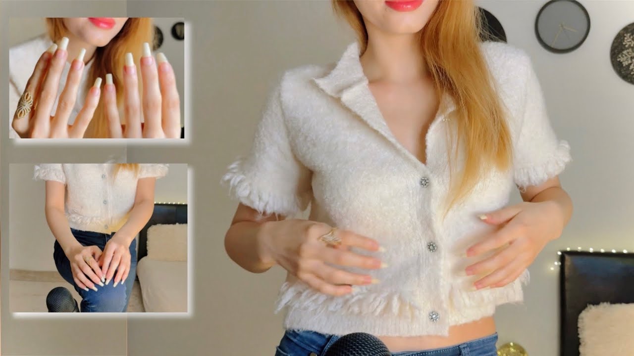 Fabric & Jean Scratching with Natural Long Nails  ASMR Tingles for Sleep & Relaxation (No Talking)