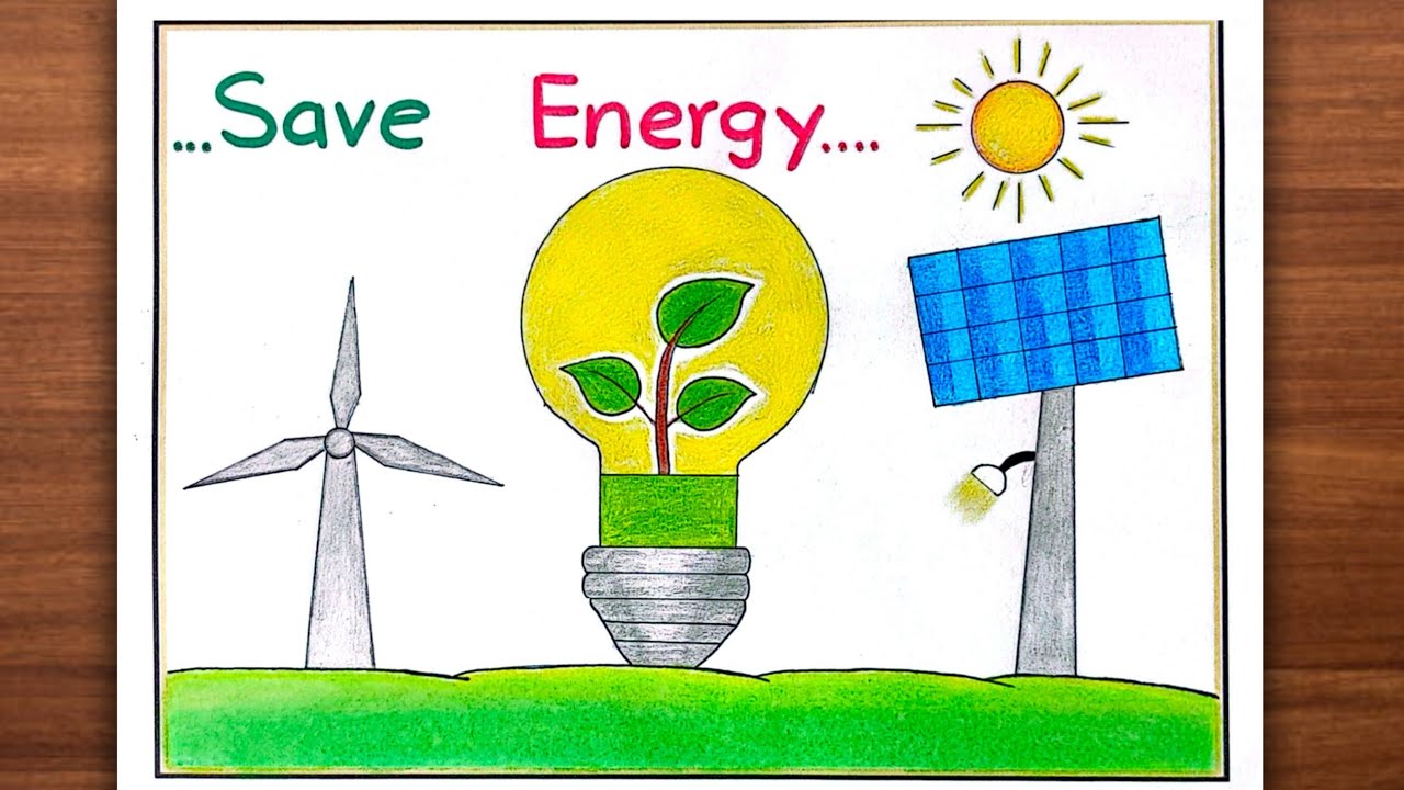 Save Energy Drawing | Energy Conservation Day Poster Drawing | Save Energy Drawing Chart
