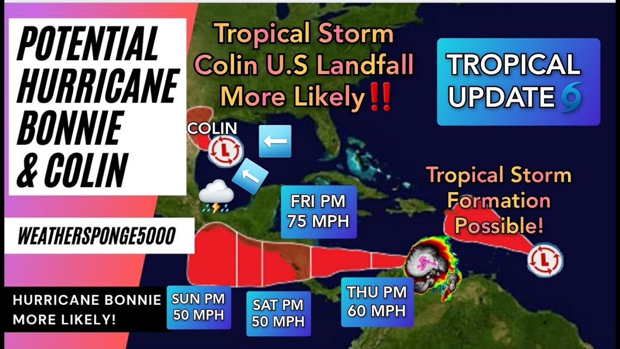 Potential Hurricane Bonnie & Colin Forecast