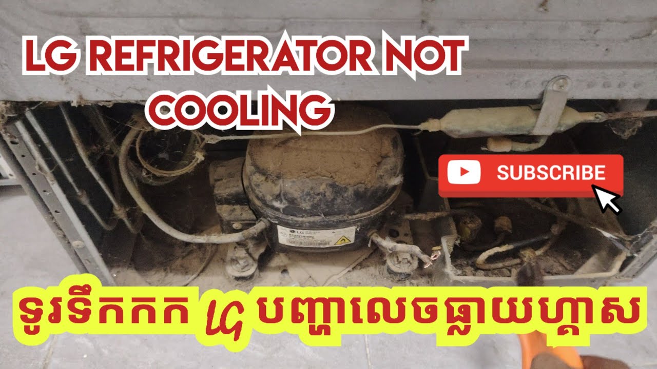 ទូរទឹកកក LG អត់ត្រជាក់ បញ្ហាលេចធ្លាយហ្គា LG refrigerator not cooling