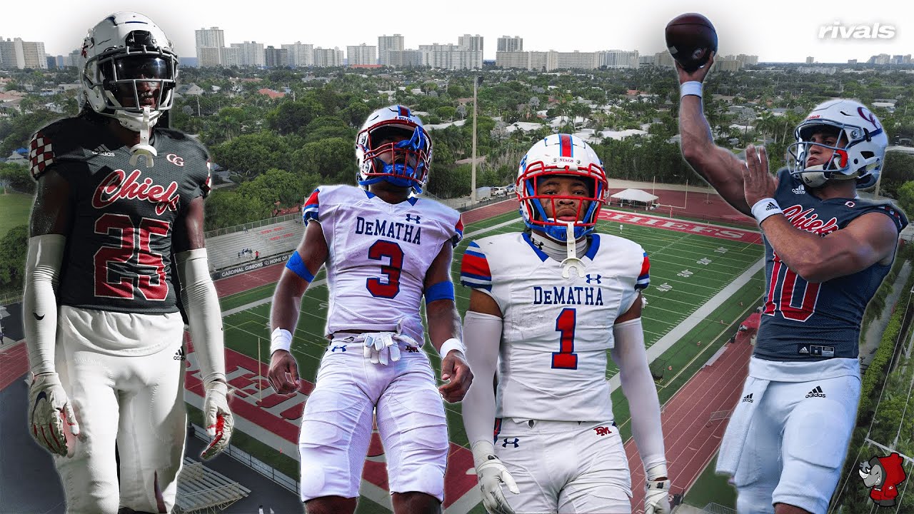 🔥✈️ Huge Matchup Dematha flys into SoFlo to take on 2 time defending state champs Cardinal Gibbons!