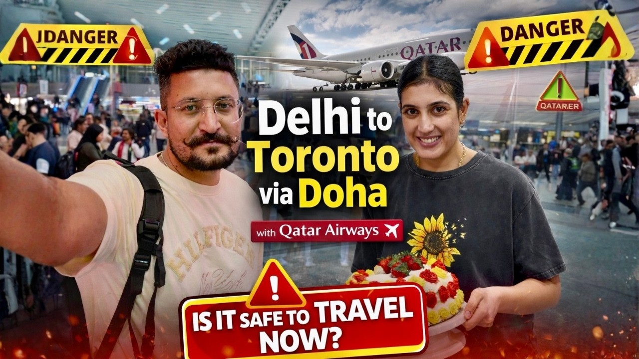 India to Canada Travel Vlog 🇮🇳✈️🇨🇦 Delhi &rarr; Doha &rarr; Toronto Full Journey ✈️