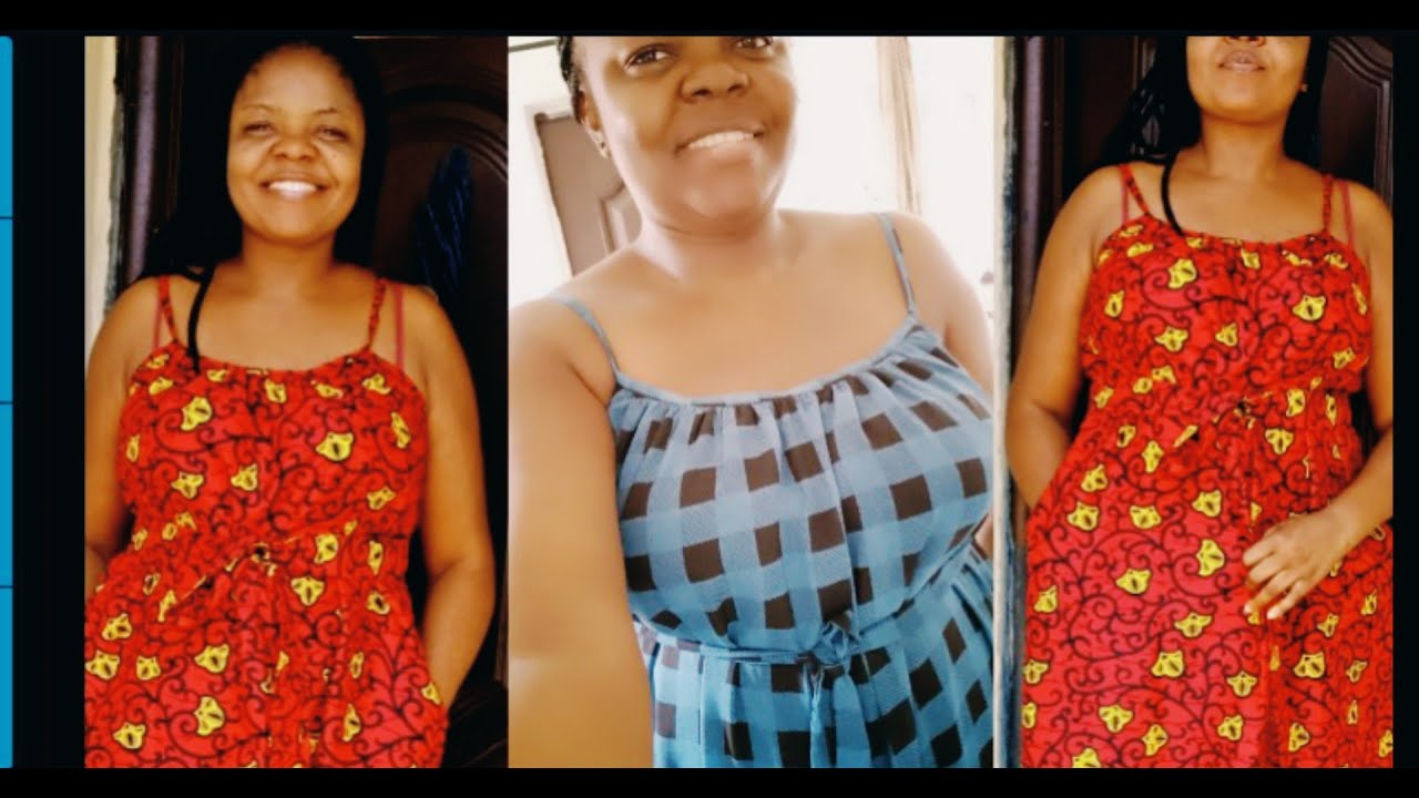 How I made this spaghetti evening dress,(all fit) cutting ✂️ and stitching