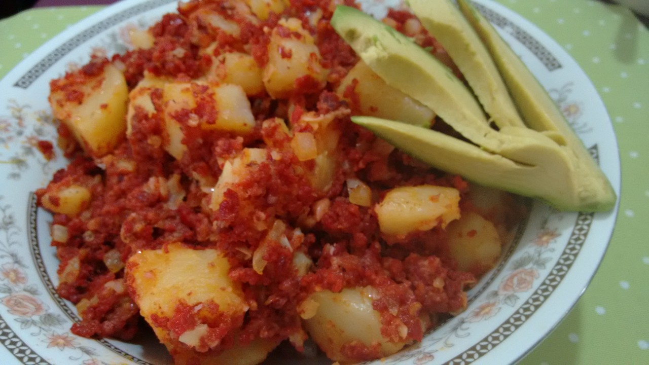 como hacers chorizo con papas recta de mi abuelita