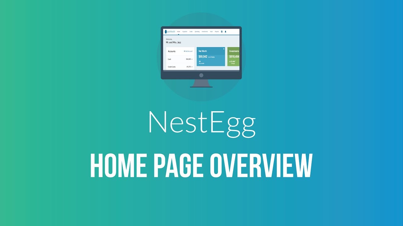 Personal finance and budgeting app NestEgg homepage review..