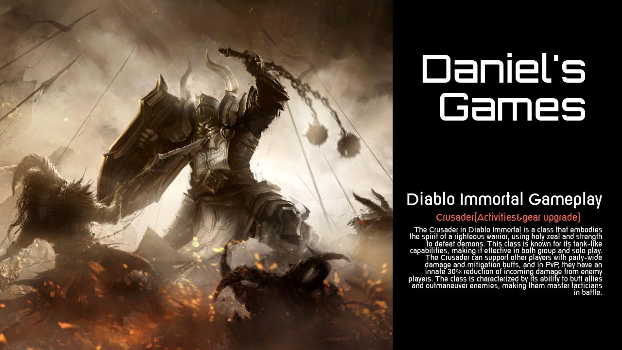 Diablo Immortal Gameplay - Crusader Free to Play (activities & gear upgrade lvl 60-paragon 990-994)