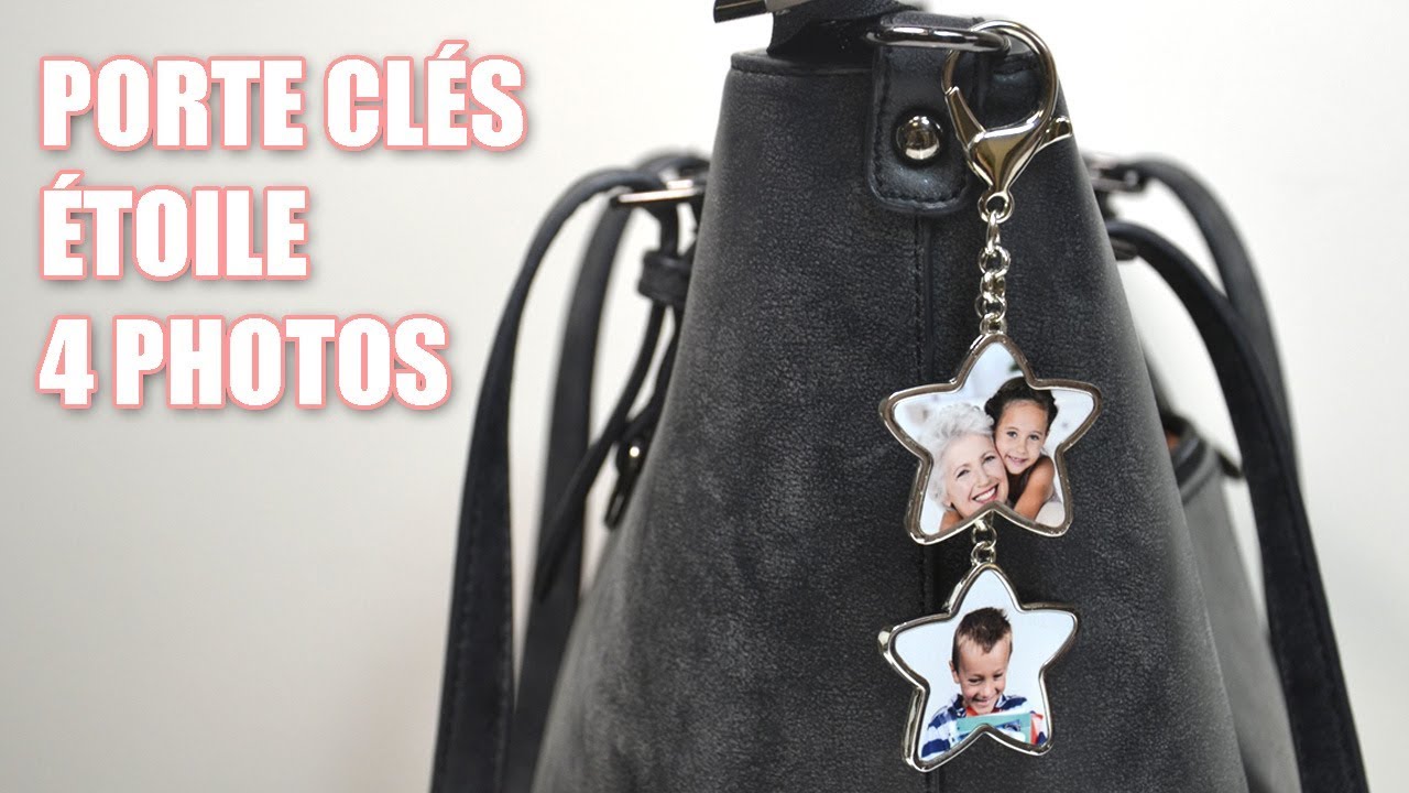 Porte clés étoile personnalisable avec 4 photos