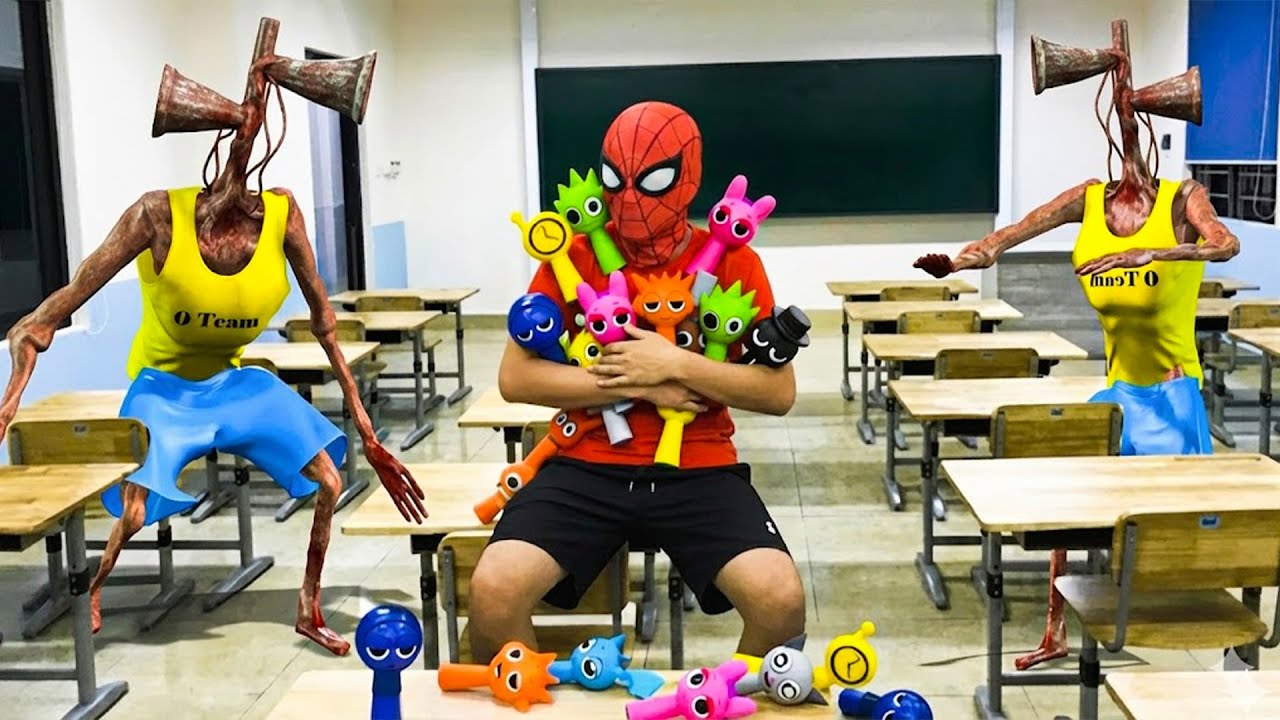 Spider-Man and Siren Head’s Classroom Mystery: Sprunki Inside! -Spider Storie(Action POV Live Story)