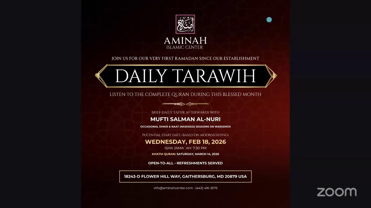 Daily Tafsir With Mufti Salman al-Nuri | Aminah Islamic Center