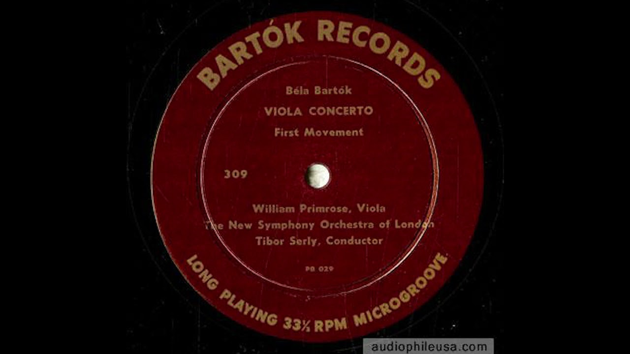 William Primrose Viola / B.Bartok Vla Con. Tibor Serly Cond.