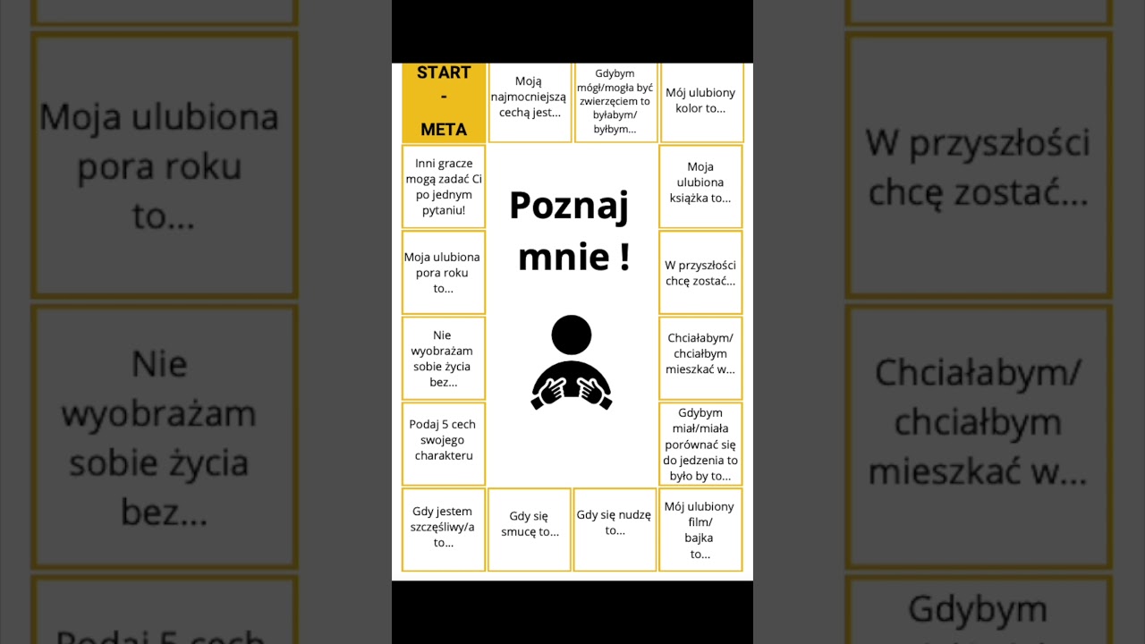 Gra planszowa: Poznaj mnie dostępna do pobrania na chcesamemu.online #dziecko #graplanszowa