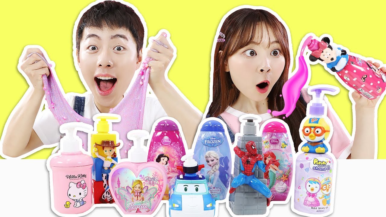 幸運隨機抽抽樂之卡通人物洗發水瓶裏的史萊姆！小伶玩具 | Xiaoling toys