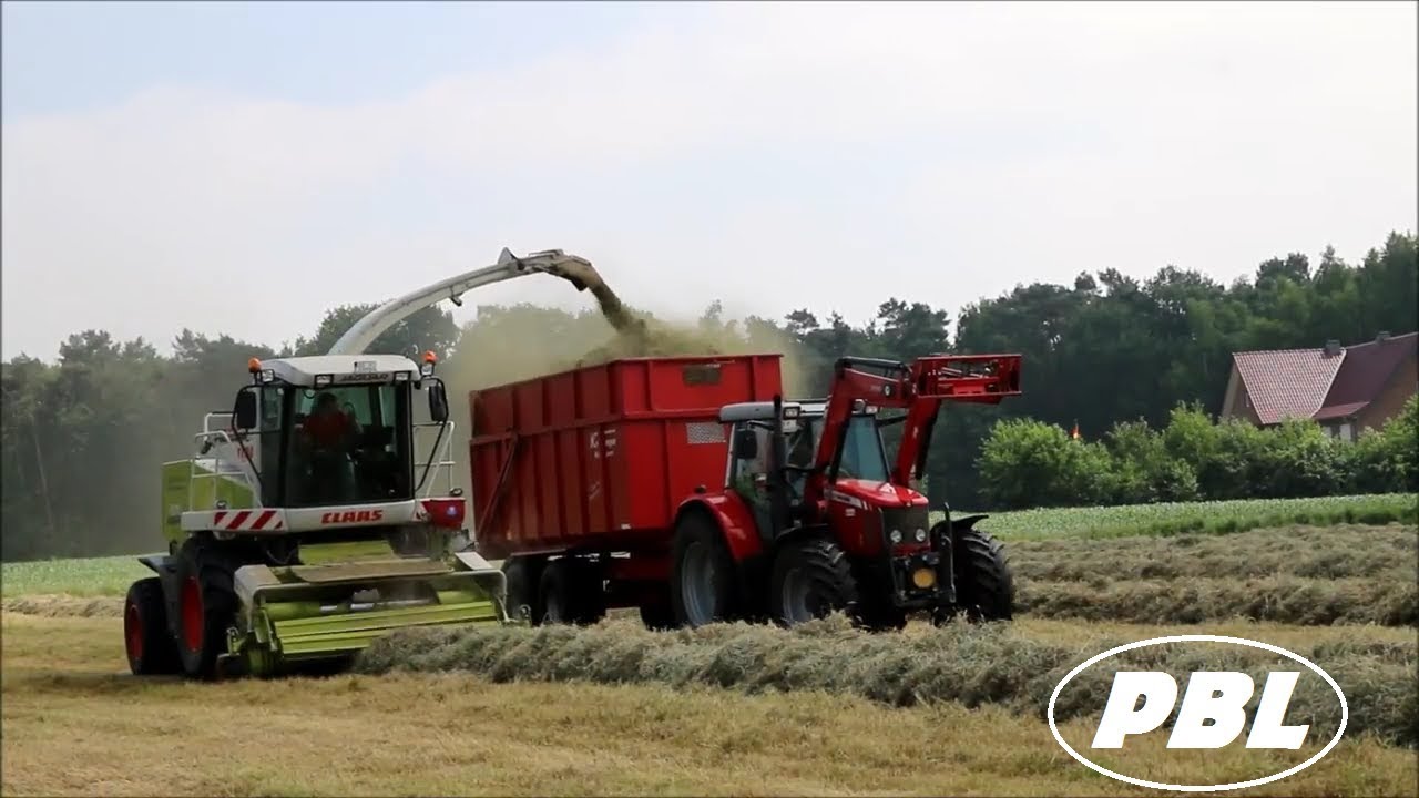 Gras häckseln 2018 mit MF 8730, MF 6460, Fendt 714 mit Krampe/Paderborner Landwirtschaft