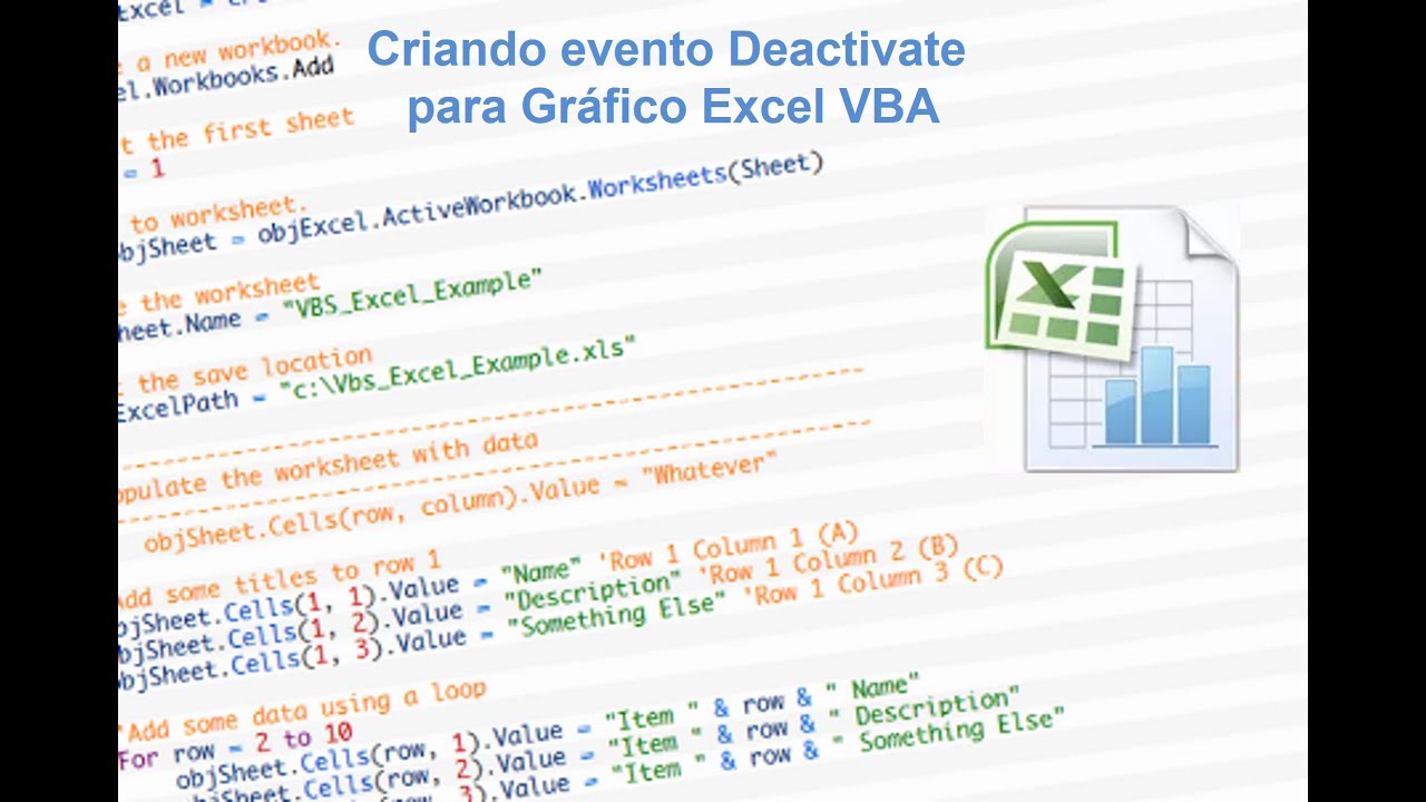 Criando evento Deactivate para Grafico Excel VBA