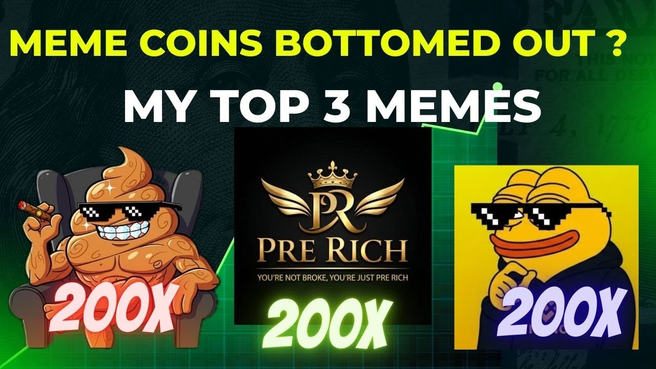 Meme Coins Bottomed Out! My top 3 memes! Whales are buying Pre Rich $4k buy came in, is gonna fly!