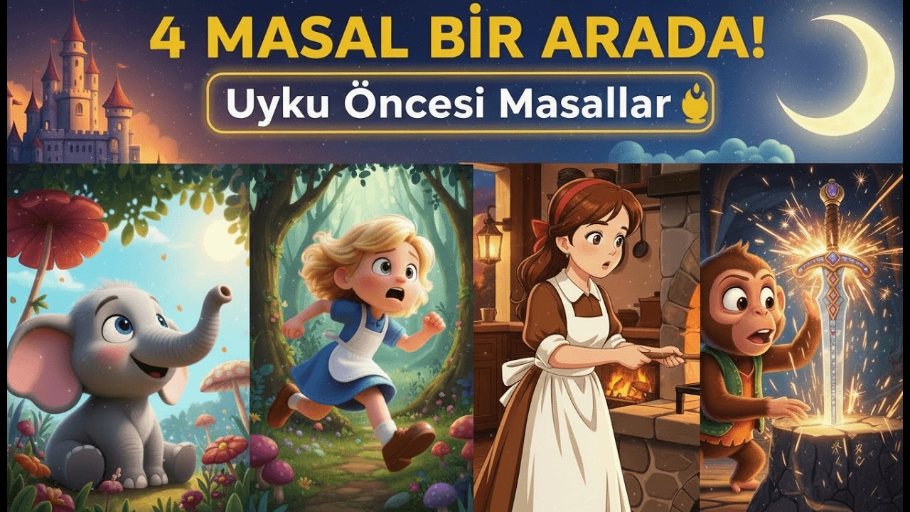 4 Masal Bir Arada | Uyku Öncesi Uzun Çocuk Masalları