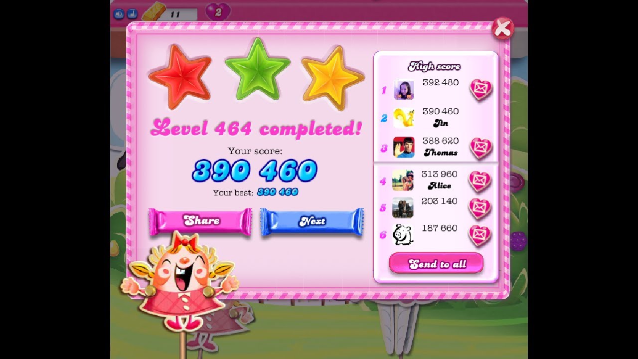 Candy Crush Saga Level 464 ★★★ NO BOOSTER