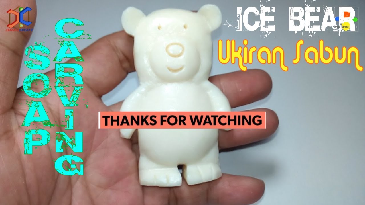 UKIRAN SABUN | Cara Membuat  Beruang Es Dari Sabun Yang Mudah | Ice Bear Soap Carving |  DIY | Easy