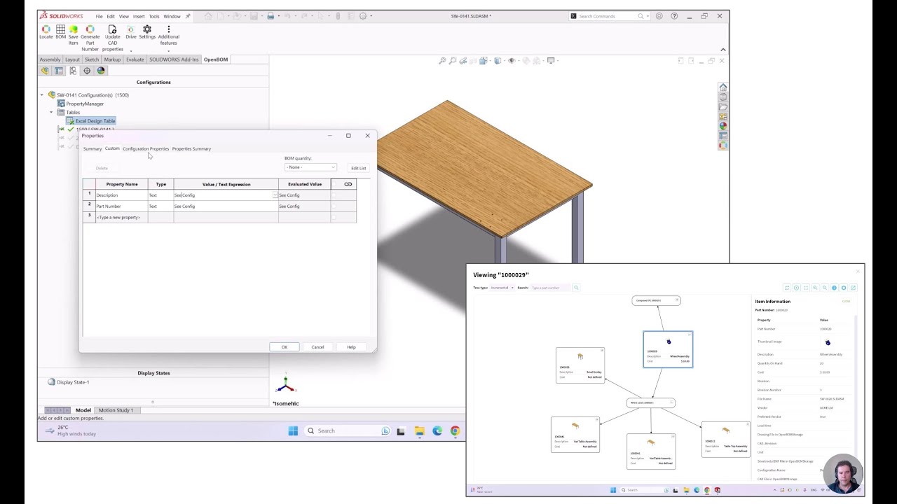 Managing BOM with Multiple SOLIDWORKS Configurations using OpenBOM