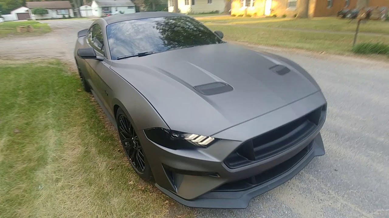 FIRST 2018 Mustang GT full MATTE metalic charcoal wrap walk around!
