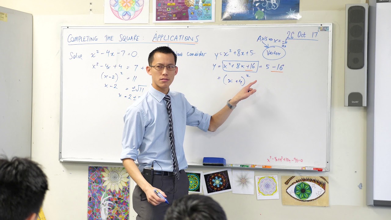 Applications of Completing the Square (1 of 2: Finding a parabola's vertex)