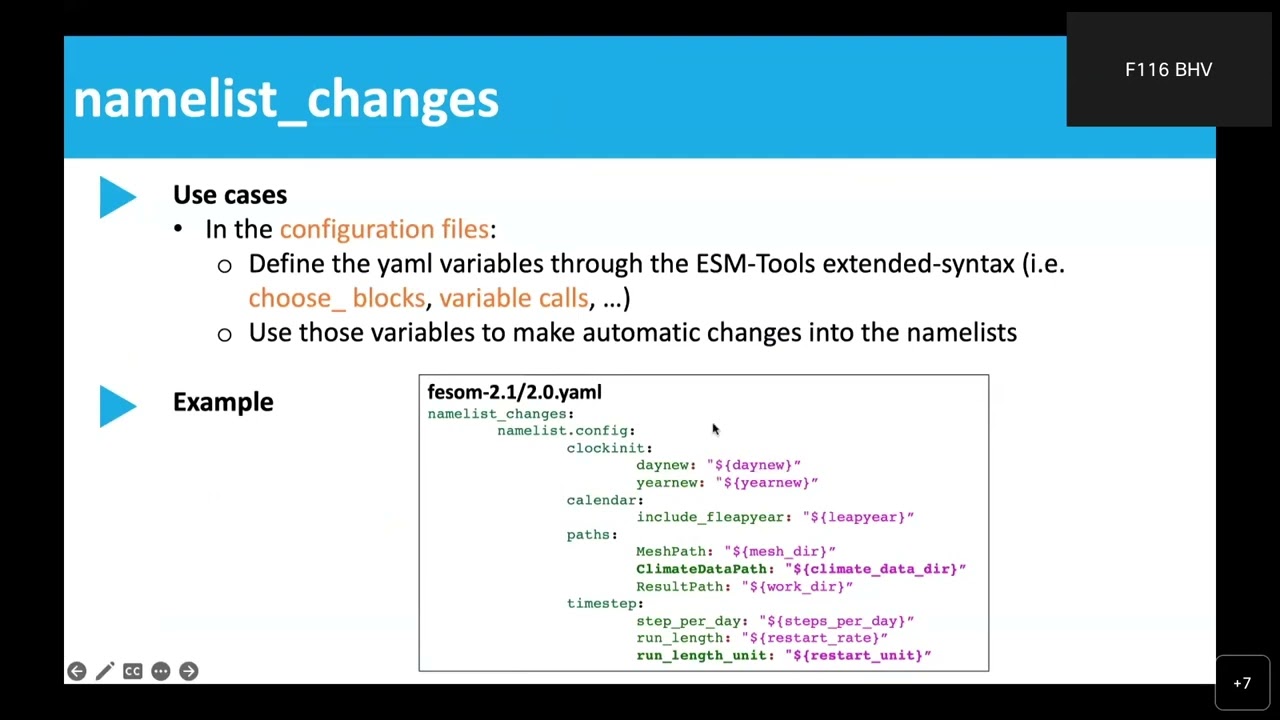 6.3 Namelist changes - ESM-Tools Workshop