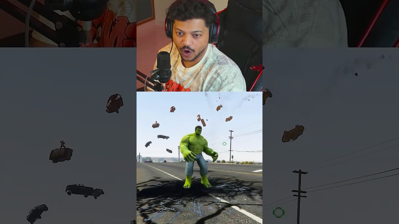 What Happens If Hulk Steals a Jet from the Military Base in GTA 5? #shorts #shortsfeed #gta5 #hulk