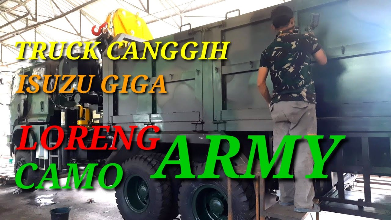Cara mengecat loreng |LORENG ARMY| |CAMO| ISUZU GIGA TNI-AD