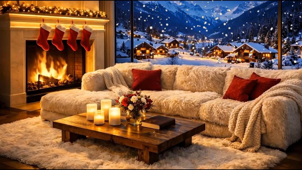 🎹❄️ Winter Piano Atmosphere | White Room & Snow Window | Study Relax Sleep