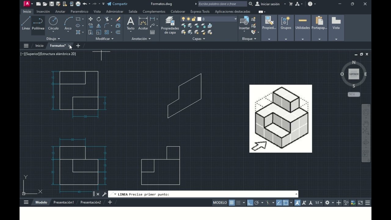 Tutorial Paso a Paso: Dibujo de Vistas y Perspectiva Isométrica en AutoCAD 📐💻