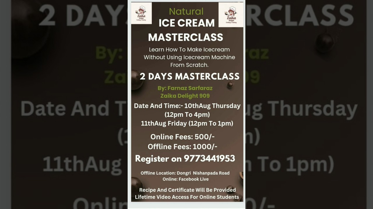 2 Days Icecream Masterclass | Online And Offline Without Using Icecream Machine