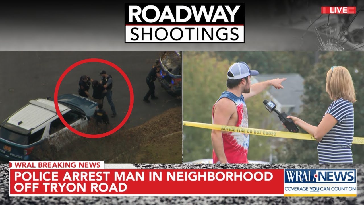 Witness: Man handcuffed in connection to I-40 Shootings, police, SWAT block Raleigh neighborhood