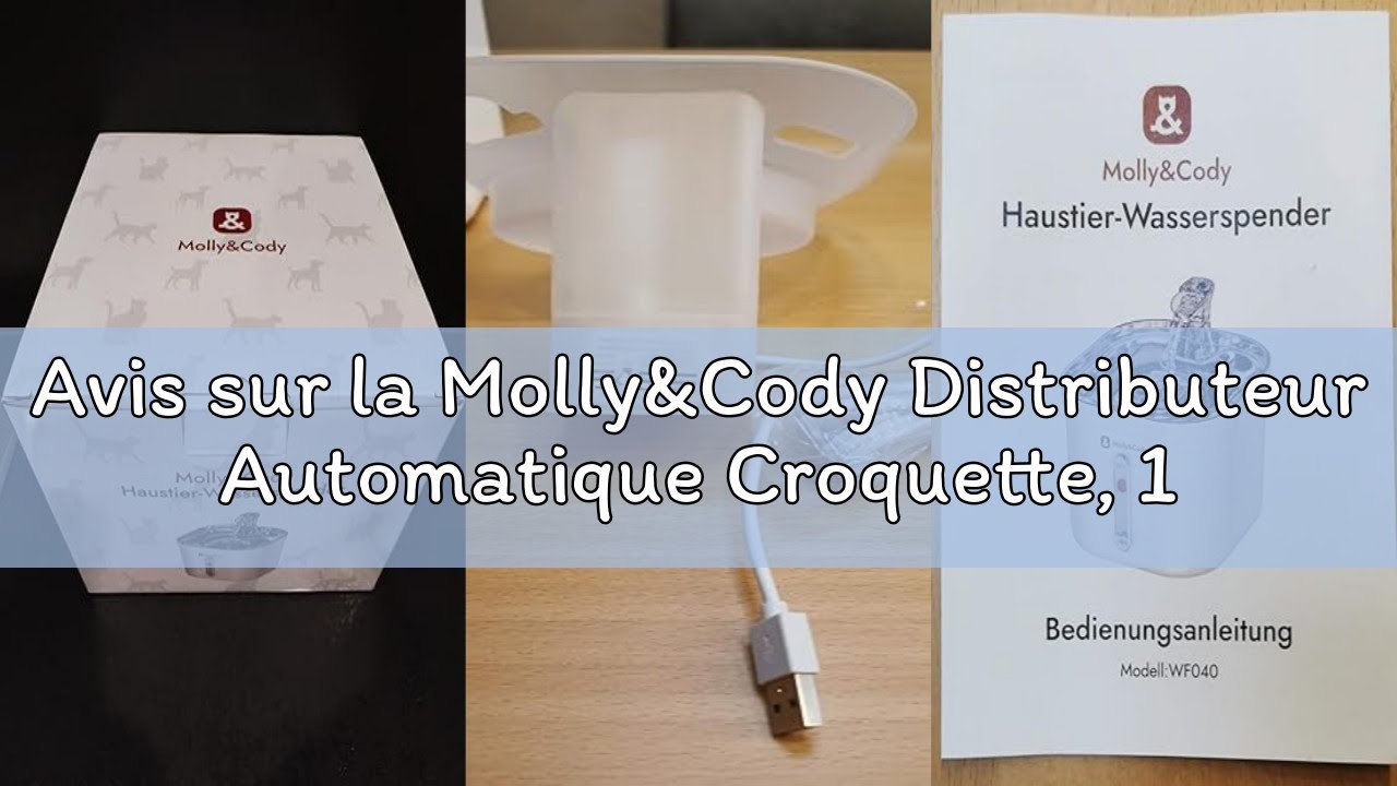 Avis sur la Molly&Cody Distributeur Automatique Croquette, 14L Grande Capacité Alimentateur Gamelle