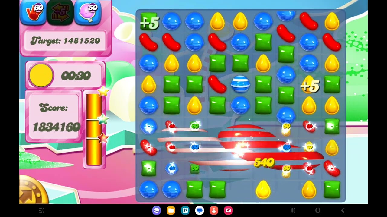 Candy crush saga old version modded Level 252: 6.05M points