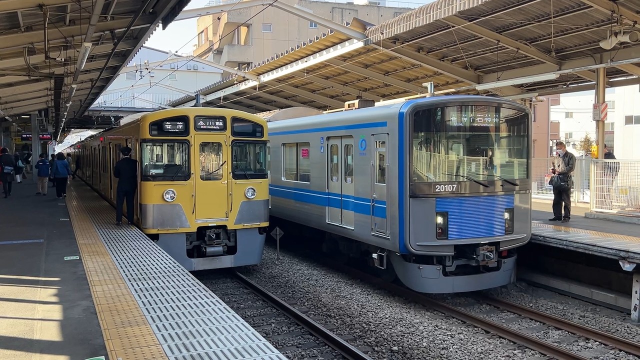 西武20000系 20107編成 武蔵関駅到着～発車 '26.02.15
