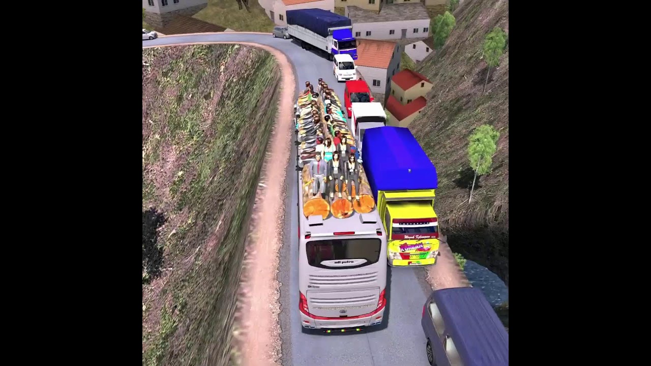 Horror Trip by Bus on Mountain Roads Loaded with Passengers Over Capacity | Euro Truck Simulator 2