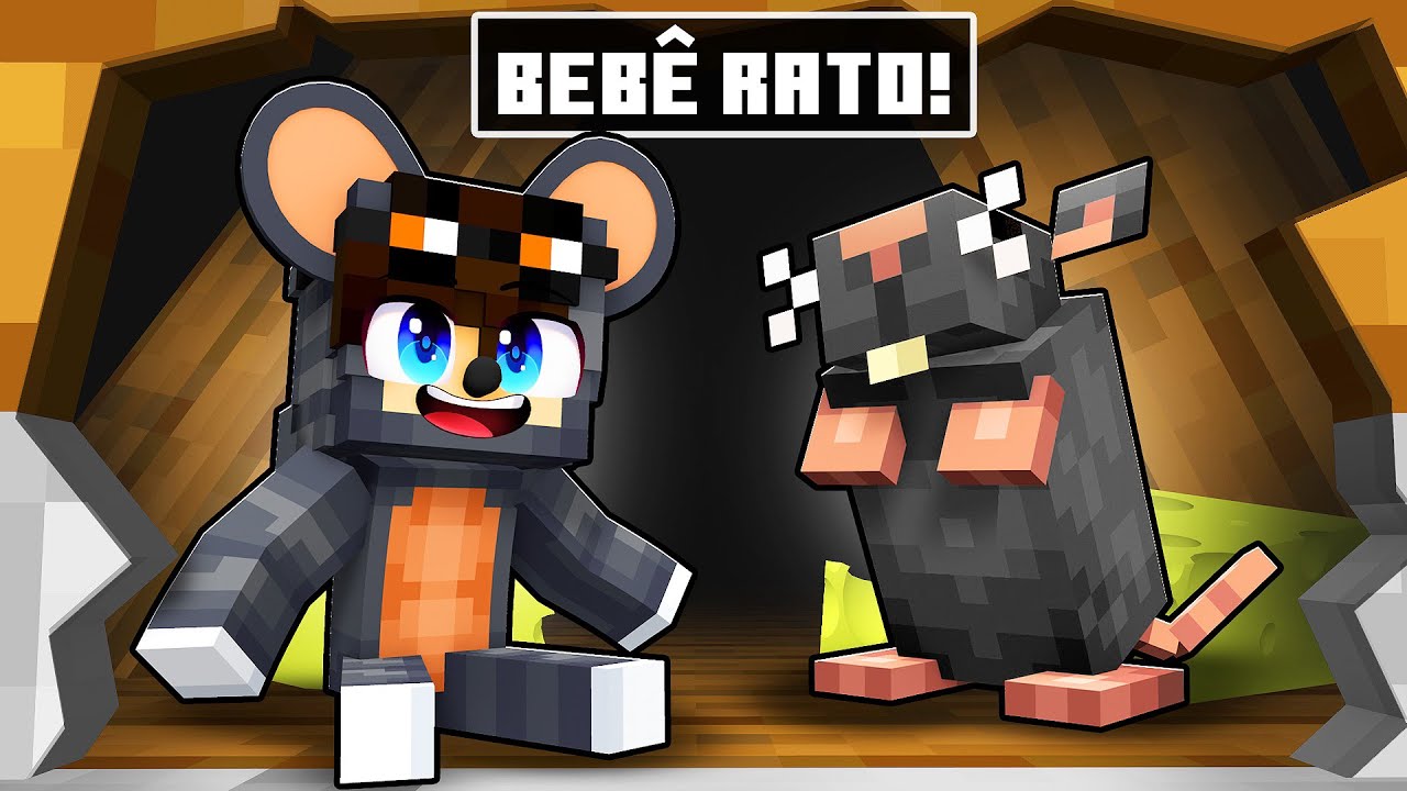 NASCI como BEBÊ RATO no Minecraft!