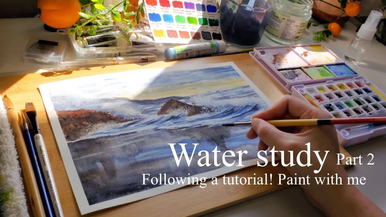 Watercolour Study! 🌊 Following a tutorial pt. 2!