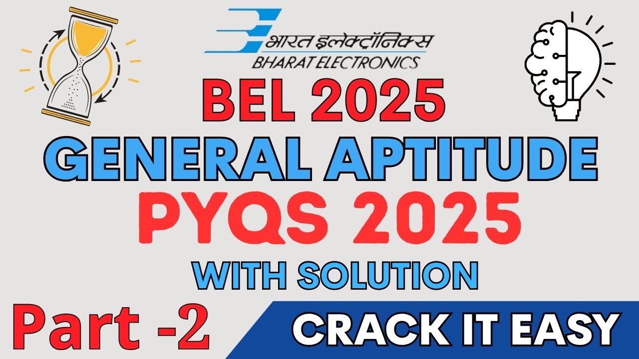 BEL 2025 Aptitude Preparation | Previous Year Question Paper Discussion |  Part 02 | BEL  JOB 2025