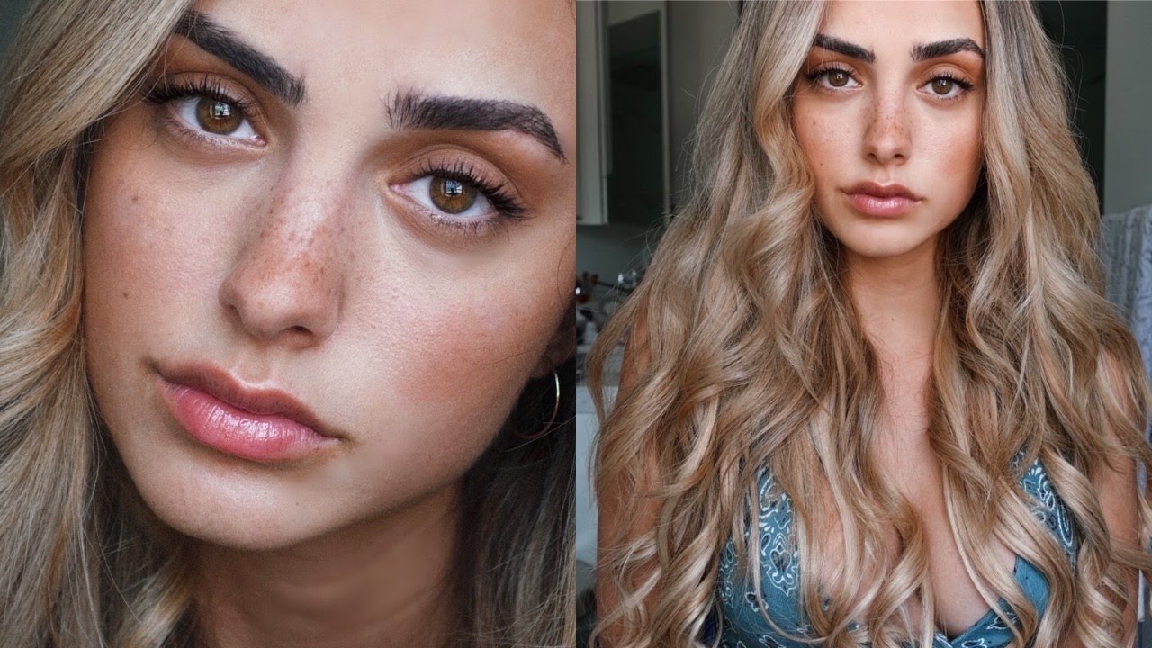 No Makeup Makeup + Beachy Waves Hair Tutorial