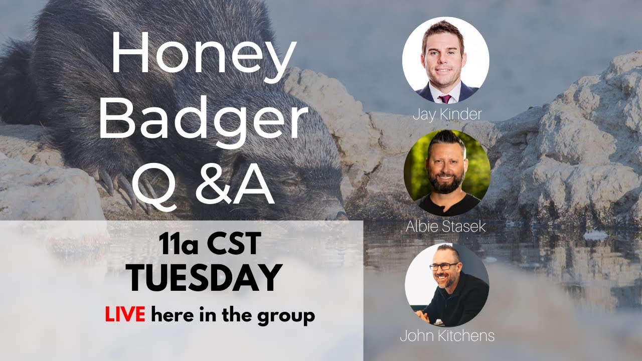 Honey Badger Agent Attraction Q&A with Jay Kinder, Albie Stasek, and John Kitchens