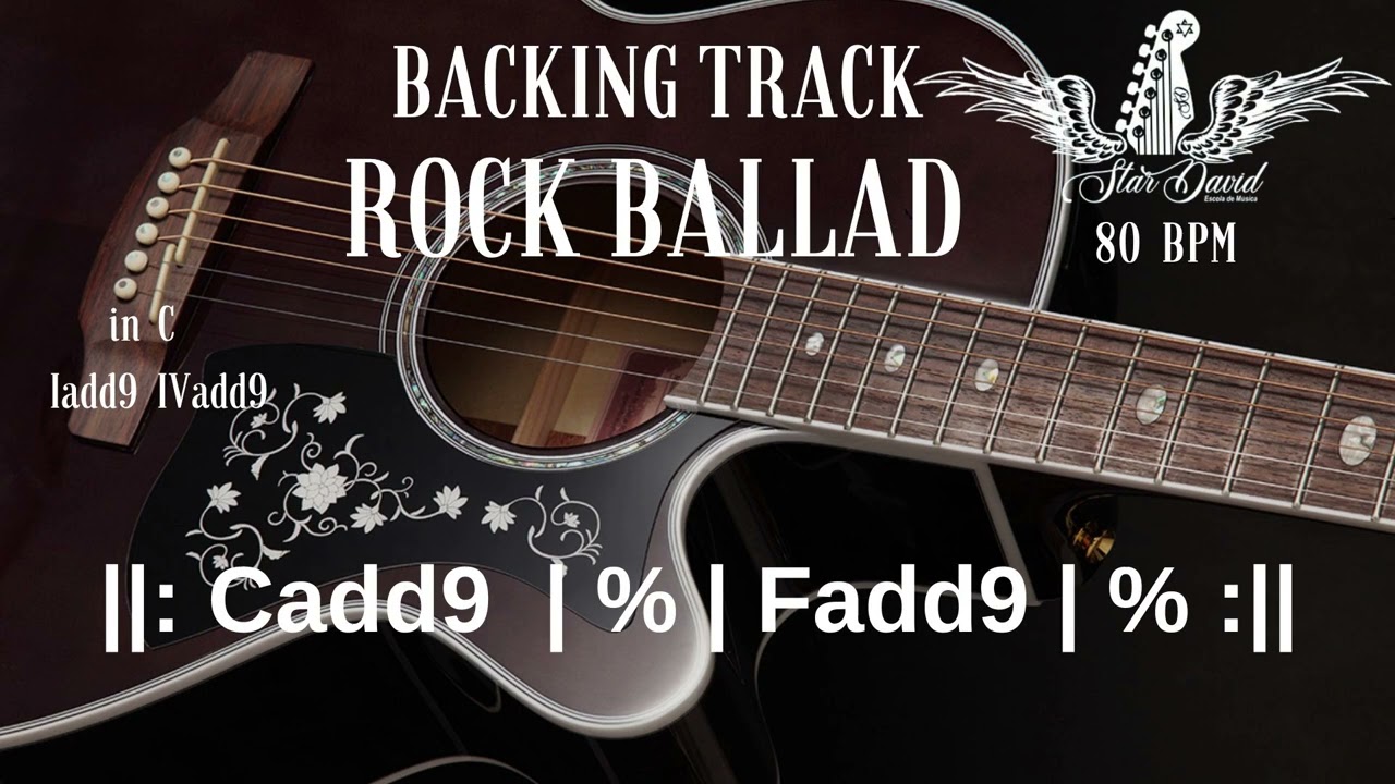 Backing Track Rock Ballad  Iadd9 IVadd9  in C